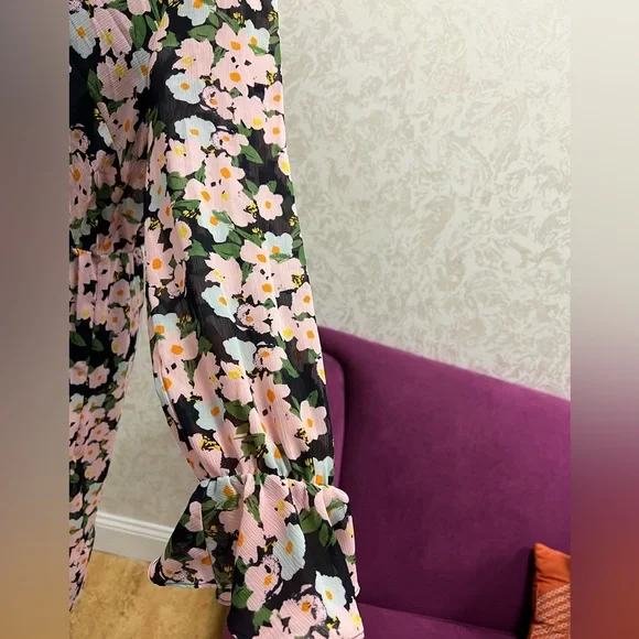 J.Crew J Crew Drapey Tie-Front Floral Dress - Women | Color: Pink | Size: M - Picture 8 of 10